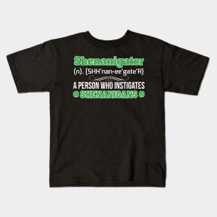 Shenanigator T-Shirt Shamrock Paddy Gift Tee Patrick irish Kids T-Shirt